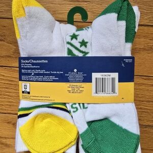 BNWT Brasil Sock 6-Pack AbsorbDry Sock Size 9-11 Shoe Size 4-10